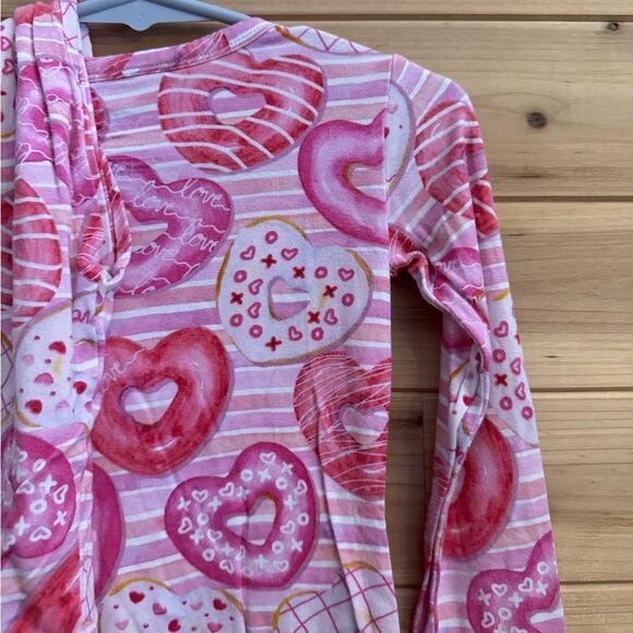 Birdie Bean Size 3T Bamboo Pink Hearts Valentine’s Day Long Sleeve Pajamas - Picture 5 of 8
